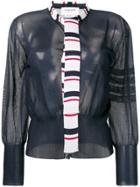 Thom Browne 4-bar Relaxed Necktie Blouse - Blue