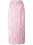 Agnona Pleated Skirt, Women's, Size: Medium, Pink/purple, Silk/cotton/spandex/elastane/silk