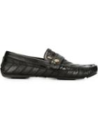 Versace Medusa Driving Shoes, Men's, Size: 41.5, Black, Leather/rubber