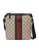 Gucci Web Gg Supreme Flat Messenger Bag - Neutrals