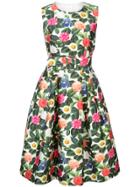 Oscar De La Renta Sleeveless Floral Dress - White