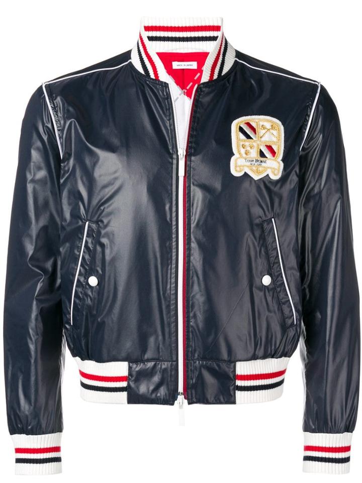 Thom Browne Ribbed Satin Tech Blouson - Blue