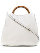 Marni - Contrast Handle Shoulder Bag - Women - Calf Leather - One Size, White, Calf Leather