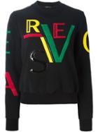 Versace Logo Sweatshirt, Women's, Size: 42, Black, Viscose/polyamide/spandex/elastane/spandex/elastane