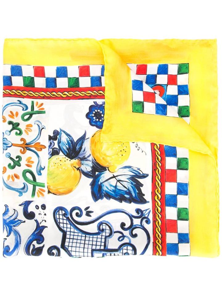 Dolce & Gabbana Printed Scarf - Yellow
