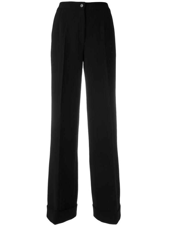 Dolce & Gabbana Wide Leg Trousers, Women's, Size: 38, Black, Spandex/elastane/virgin Wool