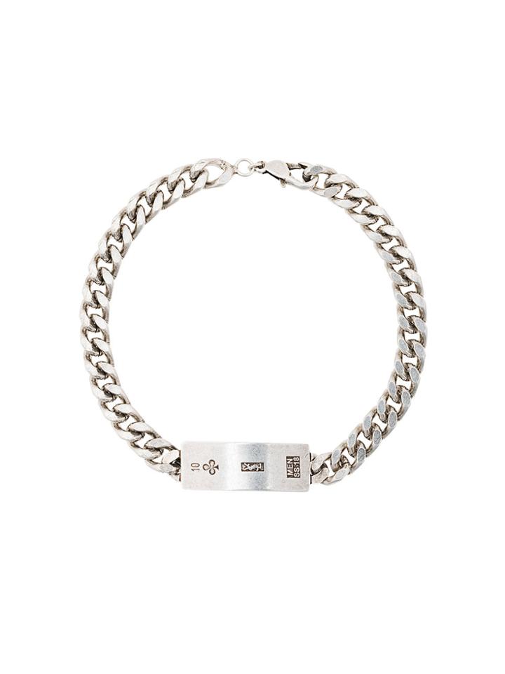 Saint Laurent Bracelet With Engraved Plaque - Metallic