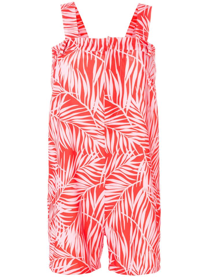 Au Jour Le Jour Leaf Print Playsuit - Red