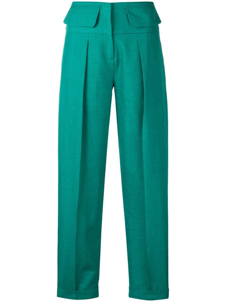 Victoria Victoria Beckham Tailored High-waisted Trousers - Green