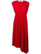 Msgm Micro Pleated Midi Dress - Red