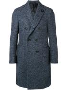 Lardini Classic Double-breasted Coat - Blue