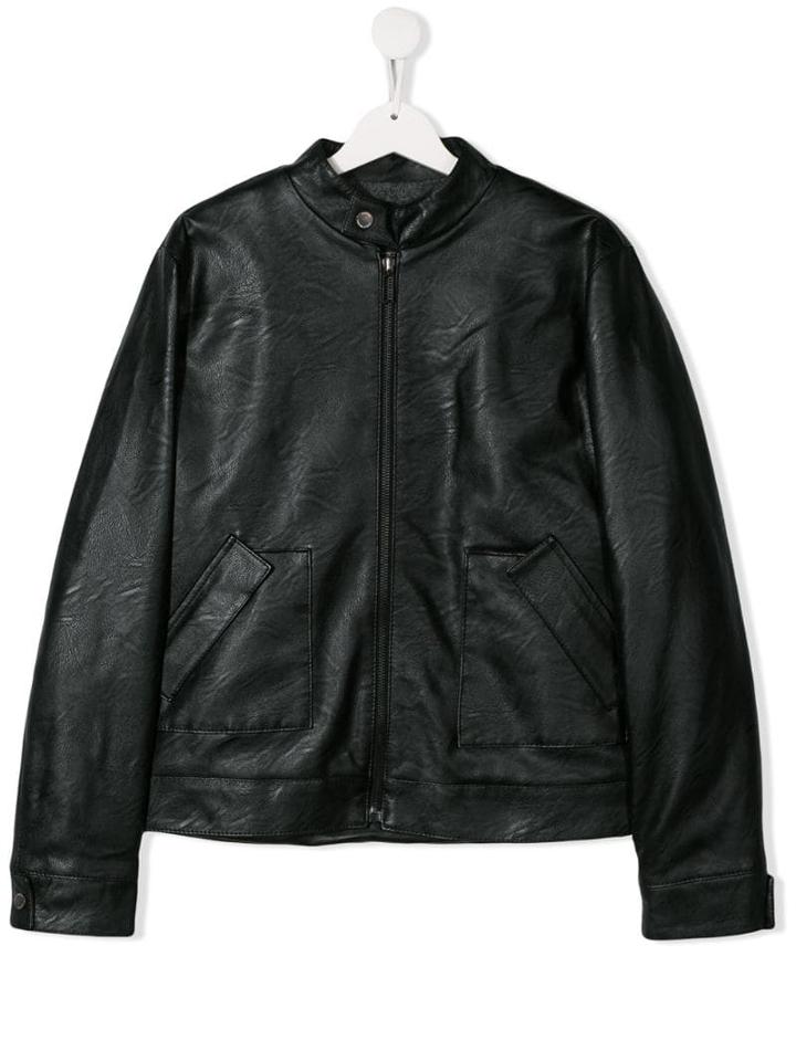 Paolo Pecora Kids Faux-leather Jacket - Black