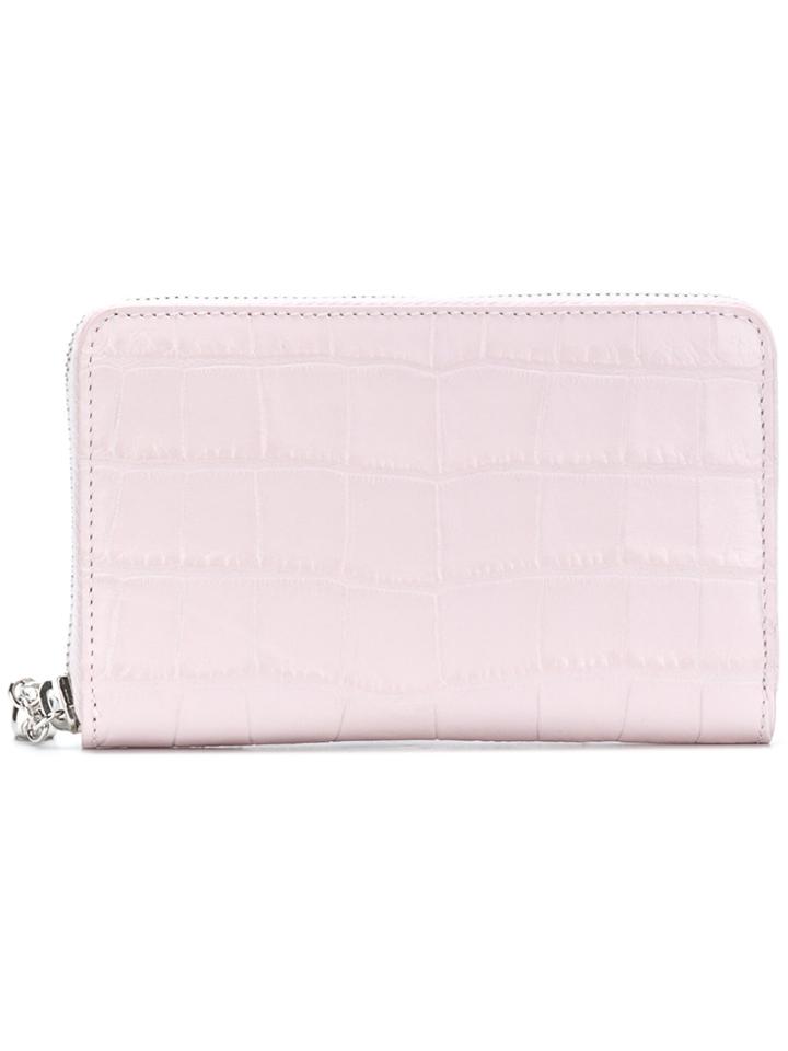 Alexander Mcqueen Embossed Small Continental Wallet - Pink & Purple