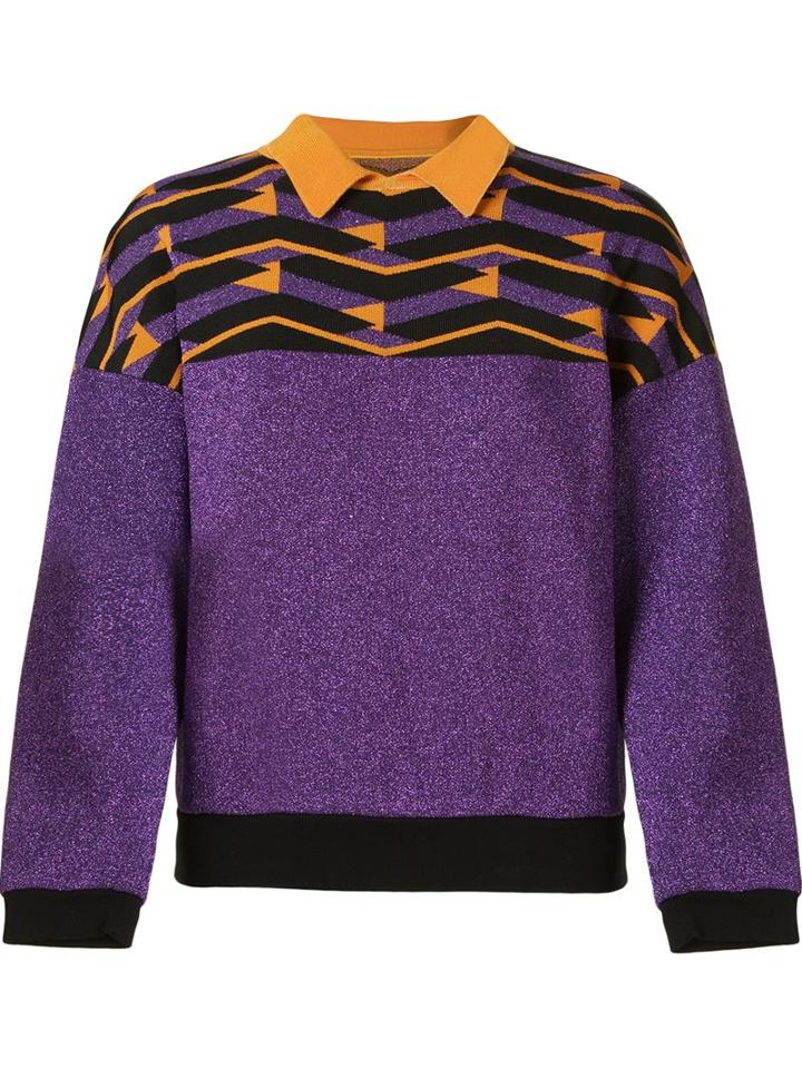 Gig Geometric Pattern Knit Blouse
