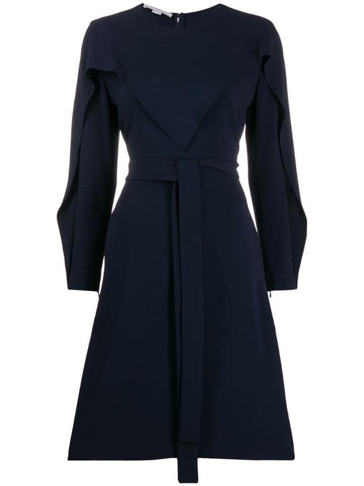 Stella Mccartney Long-sleeved Flared Dress - Blue