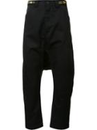 Ganryu Comme Des Garcons Cropped Trousers, Men's, Size: Large, Black, Cotton/polyester
