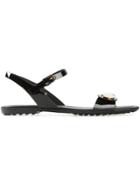 Tod's Ridged Sole Flat Sandals - Black