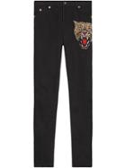 Gucci Angry Cat Embroidered Denim Pant - Black