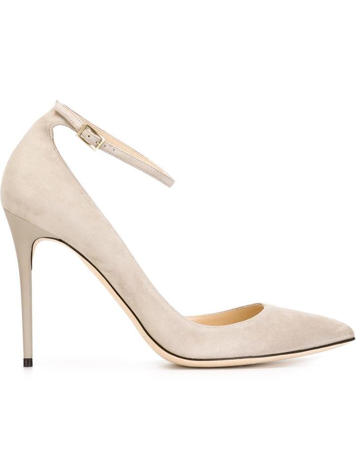 Jimmy Choo Lucy 100 Pumps, Women's, Size: 38.5, Grey, Goat Skin/leather