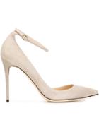 Jimmy Choo Lucy 100 Pumps, Women's, Size: 38.5, Grey, Goat Skin/leather