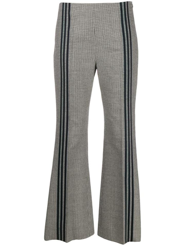 Maison Margiela Houndstooth Piped Flared Trousers - Grey