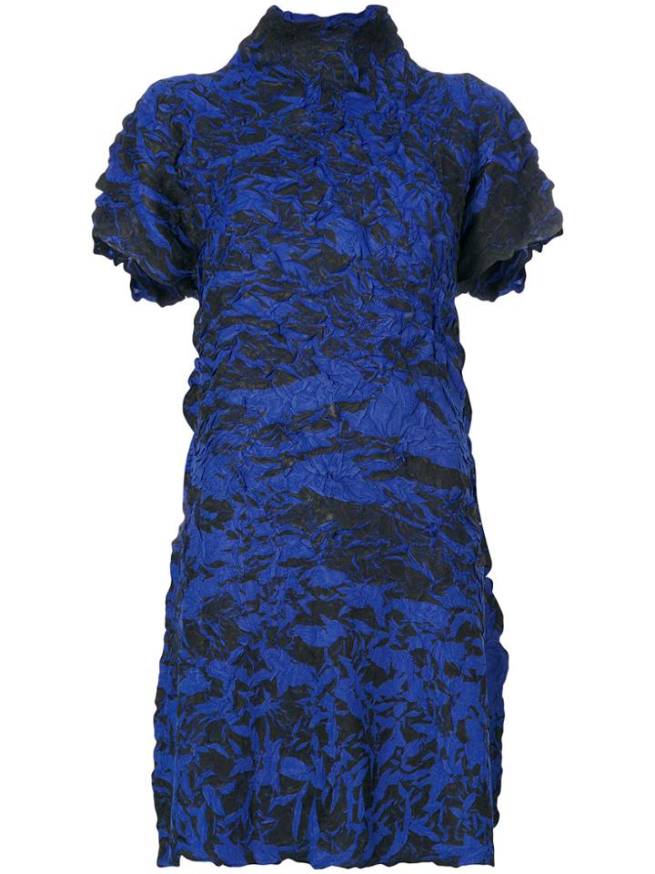 Issey Miyake Textured High-neck Dress - Blue