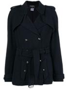 Chanel Pre-owned Double-breasted Belted Coat - Blue