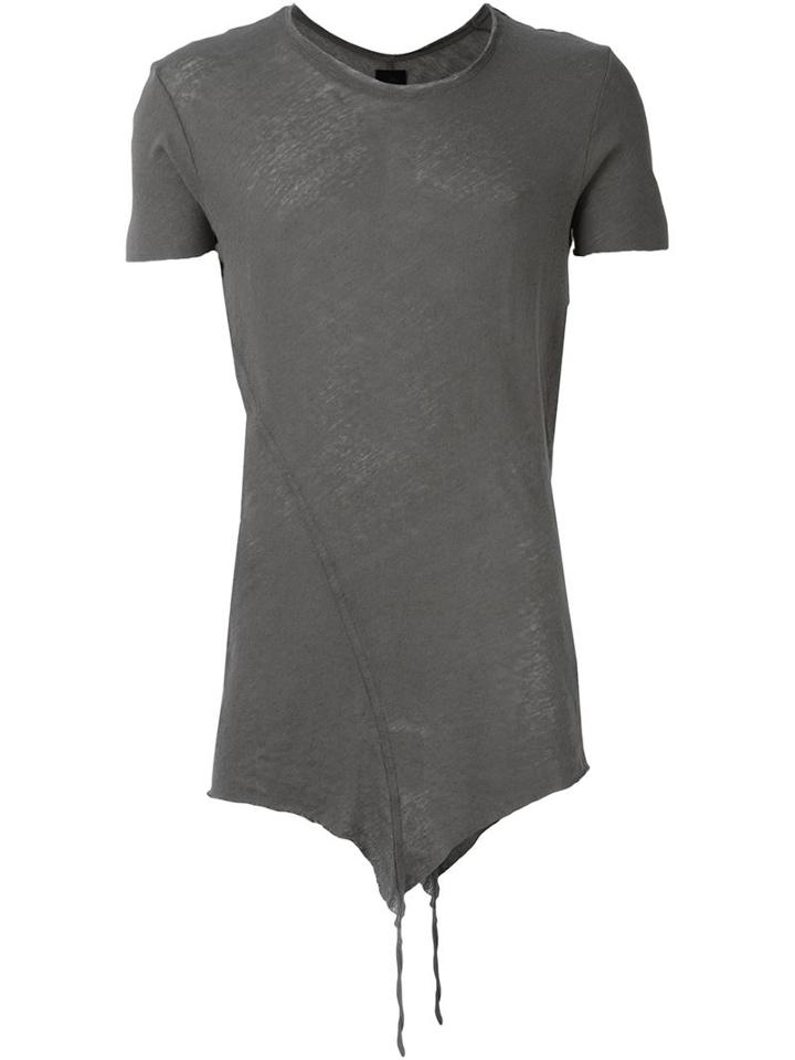 Thom Krom Raw Edge T-shirt, Men's, Size: Xl, Grey, Cotton/linen/flax