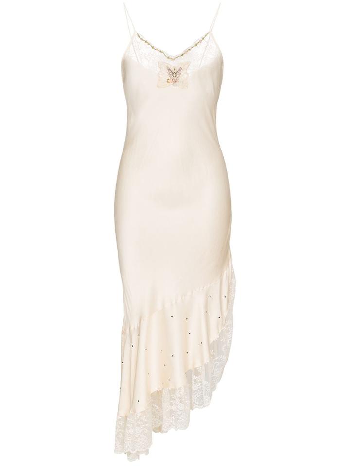 One Vintage Lace-trim Slip Dress - Neutrals