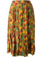 Jean Louis Scherrer Vintage Floral Pleated Skirt