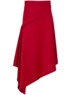 Jw Anderson Asymmetric Midi Skirt - Red