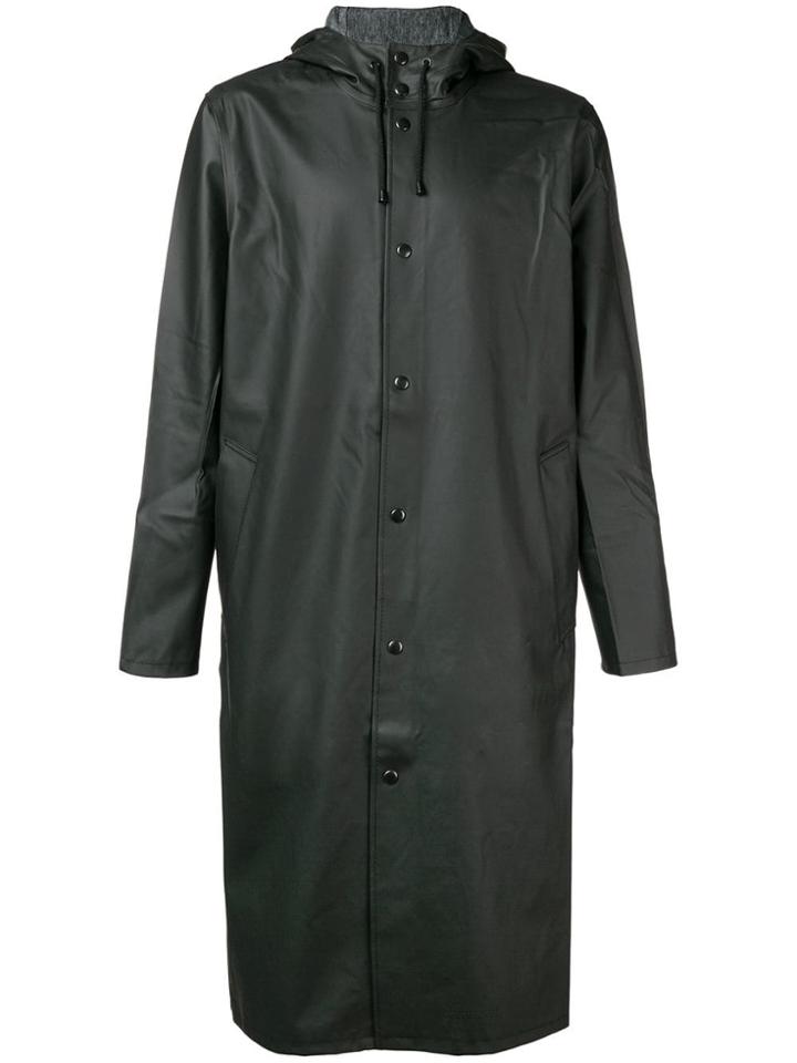 Stutterheim Long Hooded Rain Jacket - Black