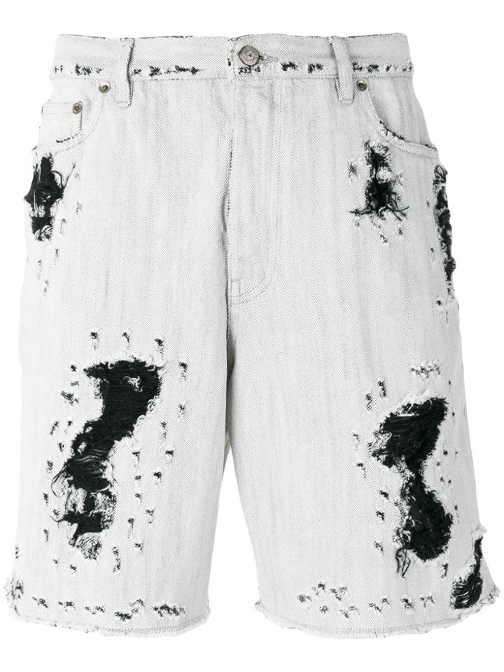 Philipp Plein Power Trip Denim Shorts - Blue