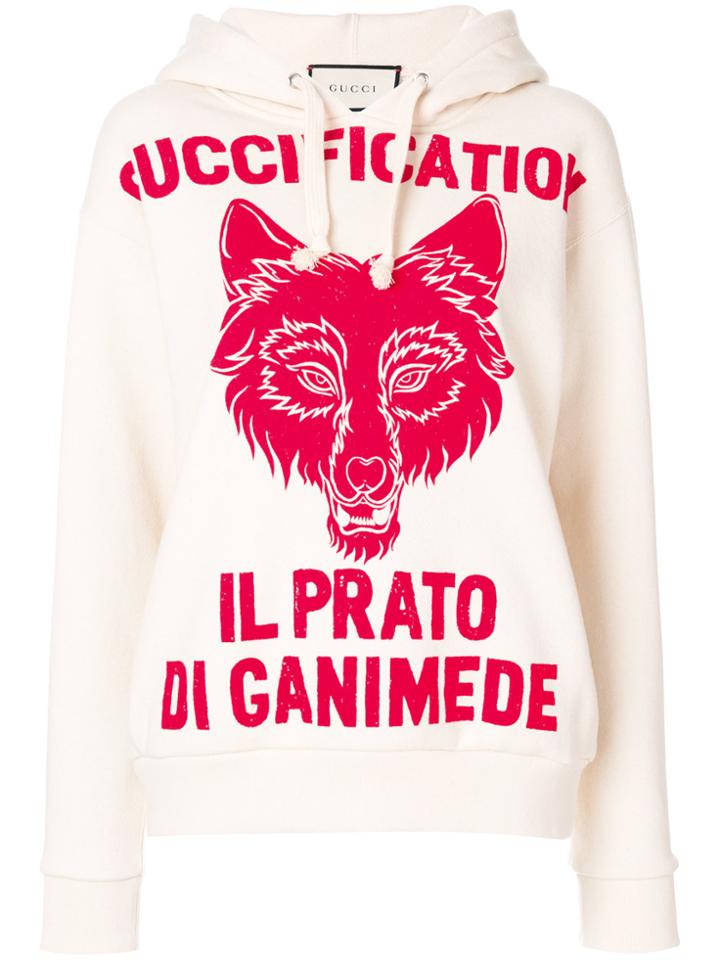 Gucci Il Prato Di Ganimede Guccification Print Hoodie - Nude &