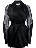 A.f.vandevorst Organza Trench Coat, Women's, Size: 40, Black, Cotton