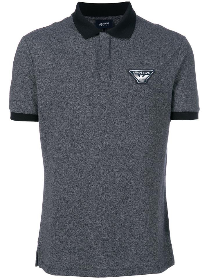 Armani Jeans Logo Patch Polo Shirt - Blue