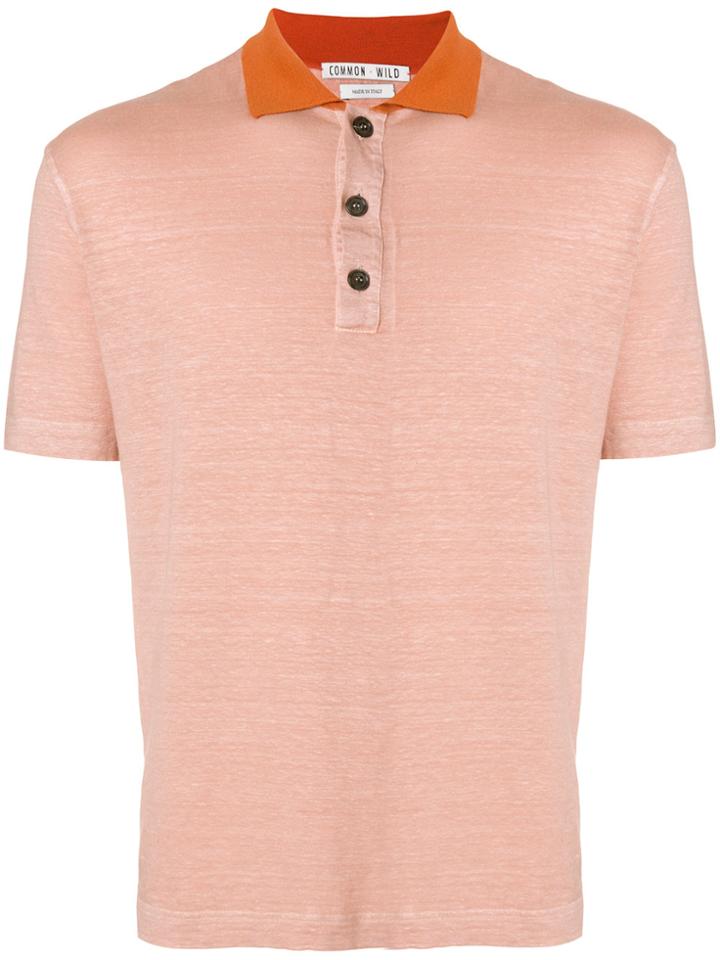 Common Wild Short-sleeve Polo Top - Yellow & Orange