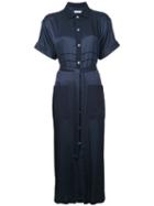 Julien David - Shirt Dress - Women - Silk - S, Women's, Blue, Silk