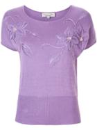 Christian Dior Pre-owned Floral Embroidered T-shirt - Purple