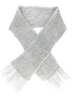 Maiami Knitted Scarf, Women's, Grey, Mohair/merino/polyamide