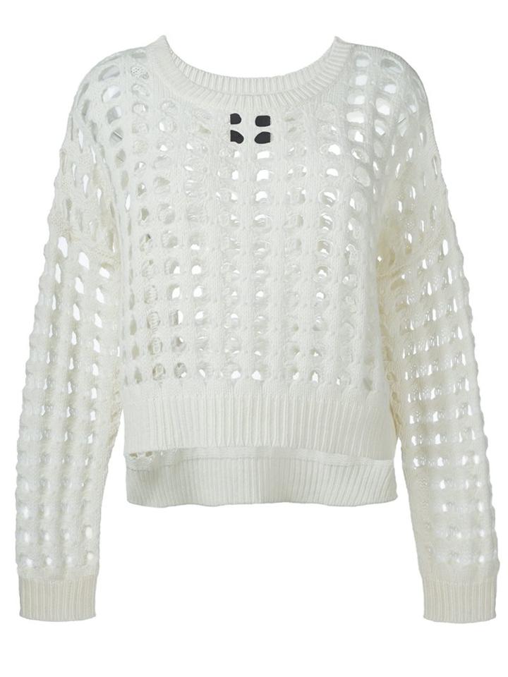 Zoe Jordan 'carson' Cut Out Jumper, Women's, Size: Medium/large, White, Cashmere/wool