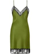 Burberry Lace Detail Silk Satin Slip Dress - A3268 Cedar Green