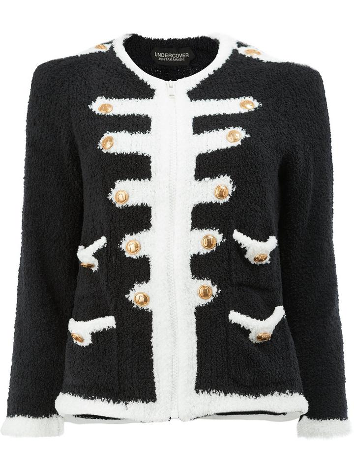 Undercover - Knitted Military Jacket - Women - Polyester - 2, Black, Polyester