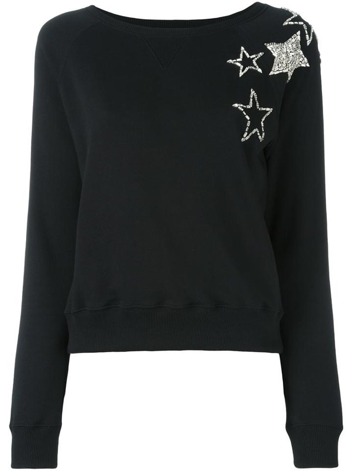 Saint Laurent Star Embellished Sweatshirt, Women's, Size: Medium, Black, Cotton/polyester/glass