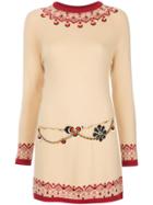 Chanel Vintage Scandinavian Pattern Short Dress - Nude & Neutrals
