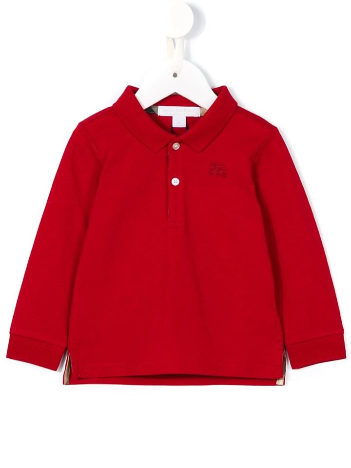 Burberry Kids - Long Sleeve Polo Shirt - Kids - Cotton - 12 Mth, Toddler Boy's, Red