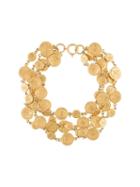 Chanel Vintage Coin Multi Strand Necklace, Women's, Metallic