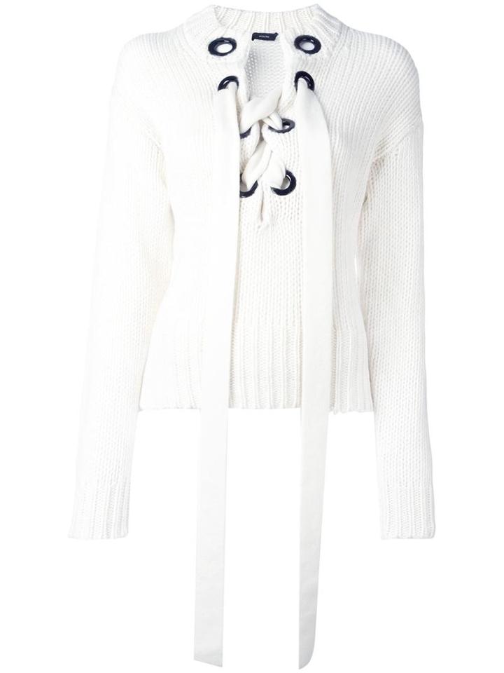 Joseph Oversized Lace Jumper, Women's, Size: Medium, White, Cashmere