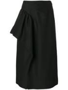 Maison Margiela Draped Detail Skirt - Black