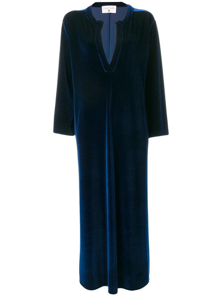 Daniela Pancheri Velvet Shift Dress - Blue